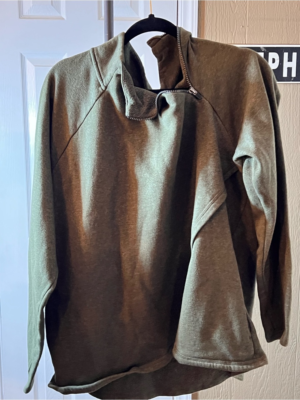 RBX Olive Green Zip-Up Pullover Sweater